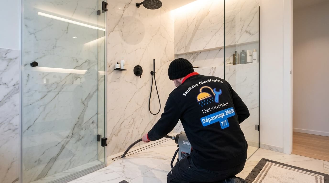 Équipe ELB Services en intervention de débouchage
